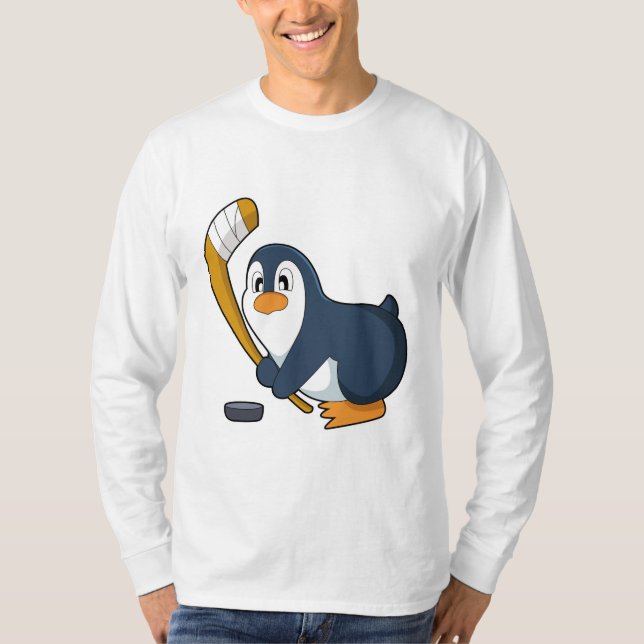 Camiseta Taco de hóquei no gelo do Pinguim (Frente)