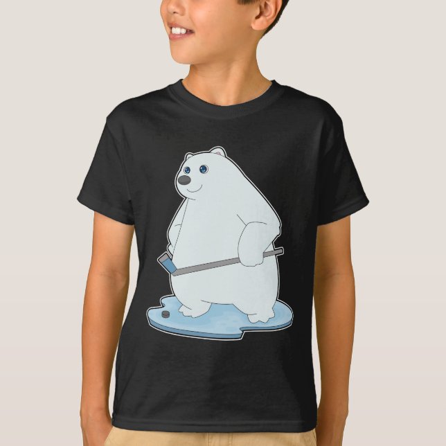 Camiseta Taco de hóquei no gelo do urso polar (Frente)