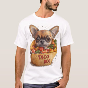 Camiseta Taco Dog - Design de desenho animado de Chihuahua
