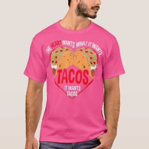 Camiseta Taco Lover T O Coração quer TACOS Engraçado Gym