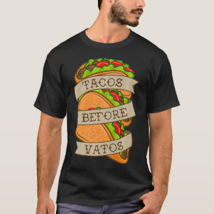 Camiseta Taco Lover Tacos Antes de Vatos Tattoo Style Taco