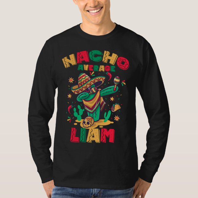 Camiseta Taco Mexicano Nacho Médio LIAM Cacto Dabbing (Frente)
