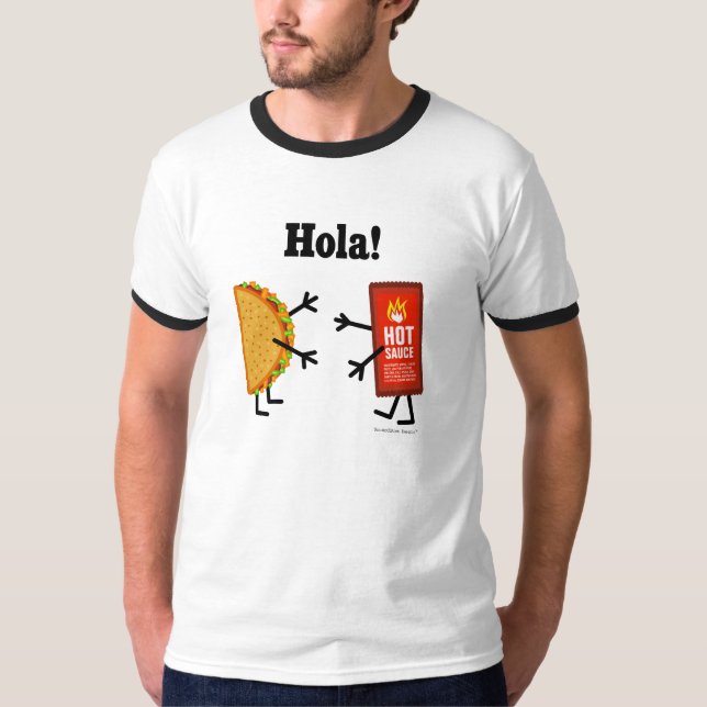 Camiseta Taco & molho picante - Hola! (Frente)