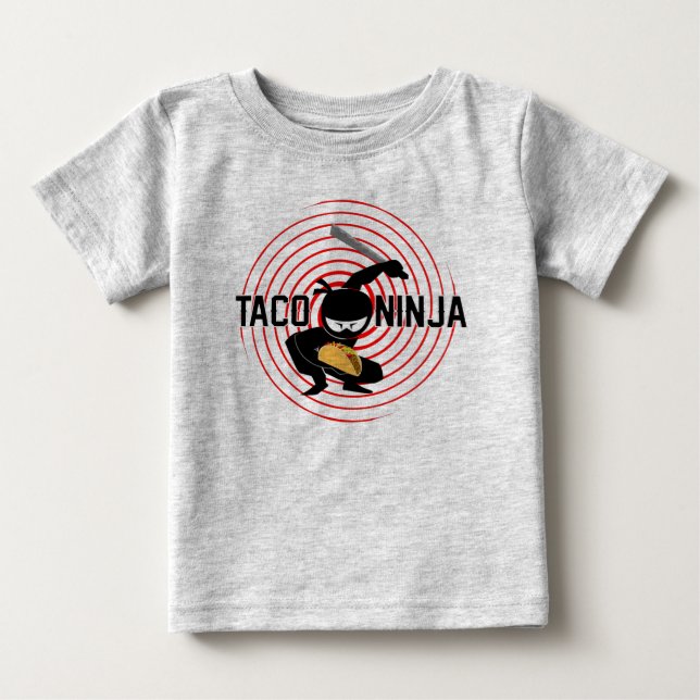 Camiseta Taco Ninja Design - Baby Fine Jersey T Shirt (Frente)