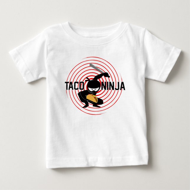 Camiseta Taco Ninja Design - Baby Fine Jersey T Shirt (Frente)