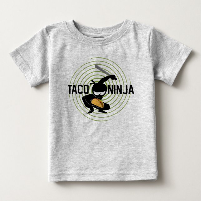 Camiseta Taco Ninja Design - Baby Fine Jersey T Shirt (Frente)