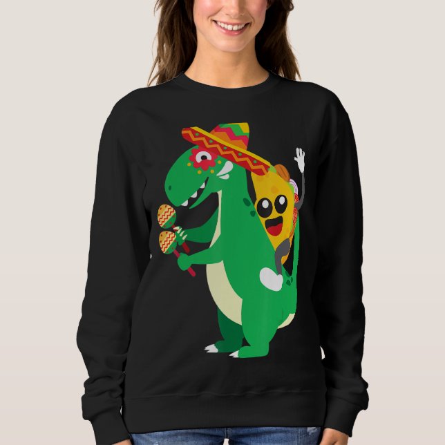 Camiseta Taco Riding T Rex Cinco De Mayo Boy Son Taco (Frente)