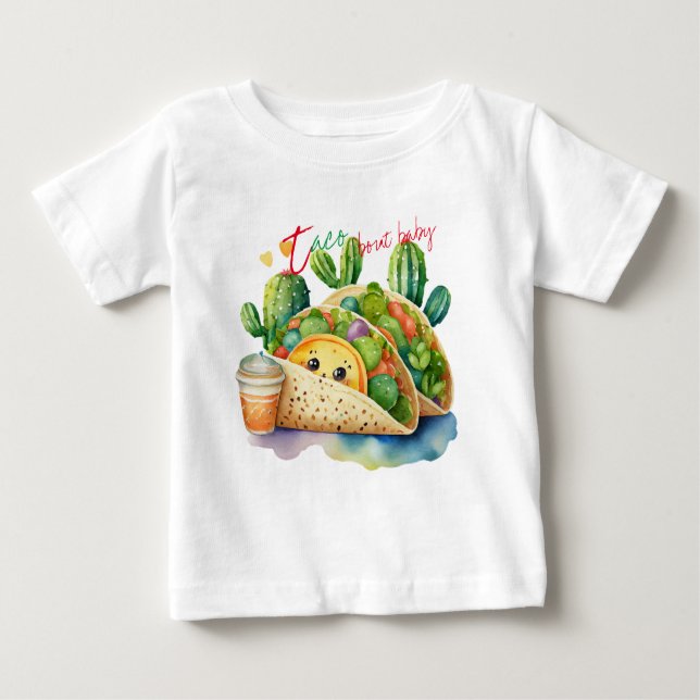 Camiseta Taco sobre Bebê Cute Nova Oferta de Bebê Fiesta (Frente)