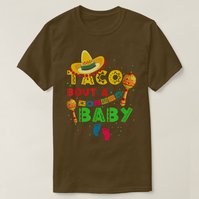 Camiseta Taco Sobre Um Anúncio De Gravidez De Bebê Cinco De (Frente do Design)