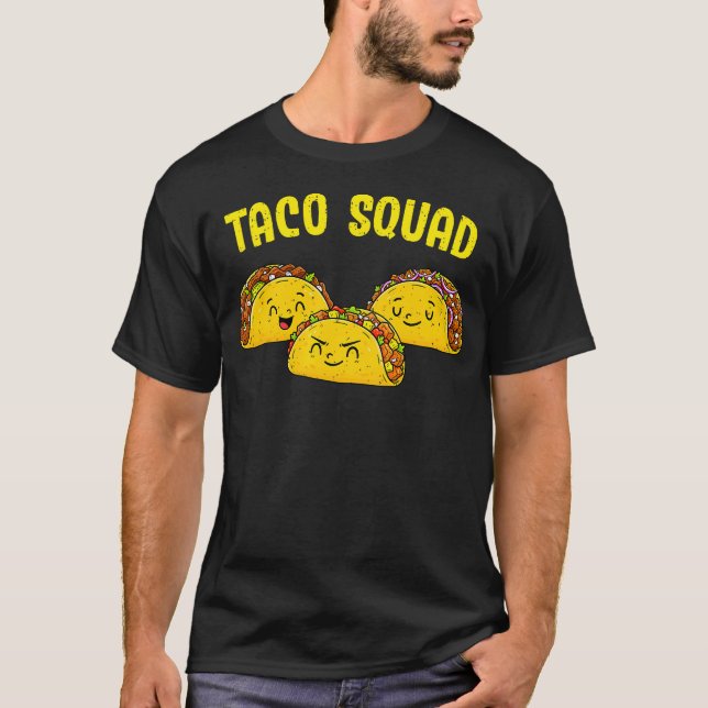 Camiseta Taco Squad Amante de Comida Mexicana Cinco De Mayo (Frente)