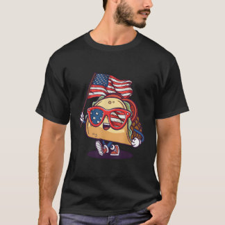 Camiseta Taco Sunglass American Flag 4 De Julho