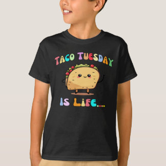 Camiseta Taco Terça-feira é vida Engraçado Kawaii Taco Kid