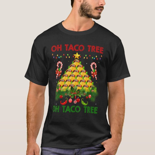 Camiseta Taco Tree Comida Mexicana Taco Natal 1 (Frente)