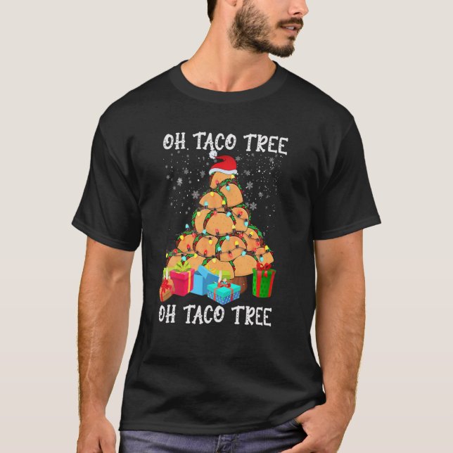 Camiseta Taco Tree Comida Mexicana Taco Sobre Natal Xma (Frente)