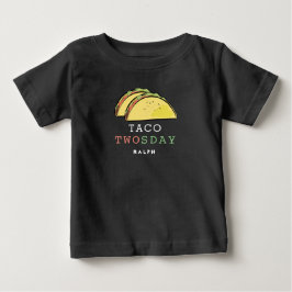 Camiseta Taco Twosday Terça-feira 2º Aniversário Menino
