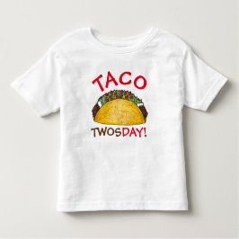 Camiseta Taco TWOSday Terça-feira Festa do segundo aniversá