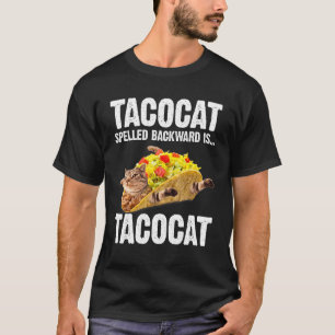 Camiseta Tacocat Escrito ao Contrário é Tacocat  Amo Gato e