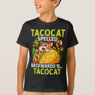 Camiseta Tacocat escrito ao contrário taco cat cinco de mai