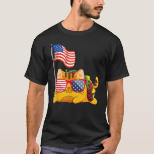 Camiseta Tacocat Óculos De Sol Bandeira Americana Funny 4 D
