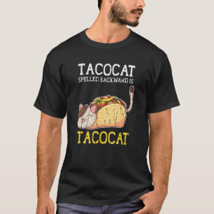 Camiseta Tacocat Ortografado Para Trás É Gato Adorável Taco