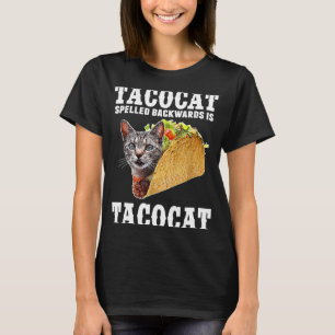 Camiseta Tacocat Ortografado para Trás é Tacocat Cat Tacos