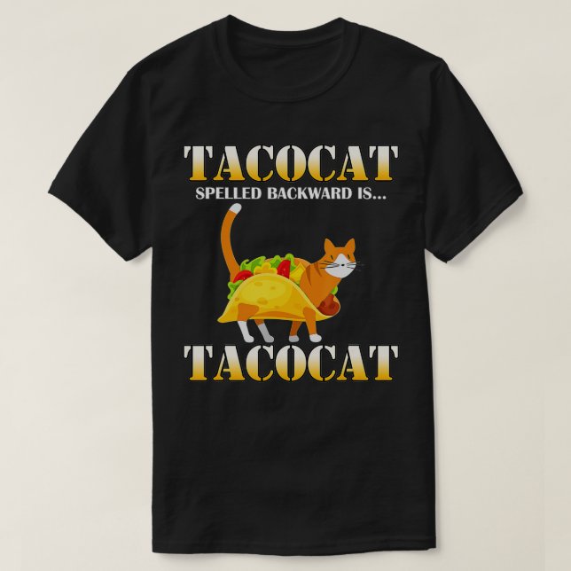 Camiseta Tacocat Ortografado Para Trás É Tacocat Funny Taco (Frente do Design)
