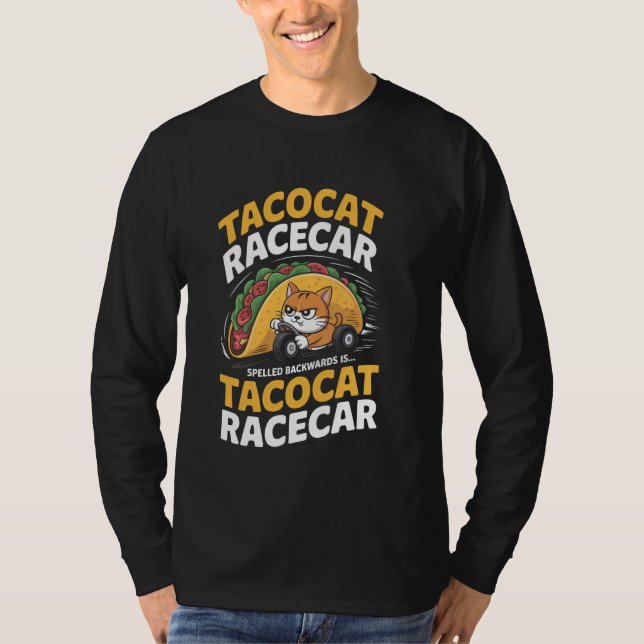 Camiseta Tacocat Racecar Spelled Backwards Funny Cat Cinco  (Frente)