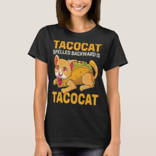 Camiseta Tacocat soletrado para trás é Tacocat para Cat and