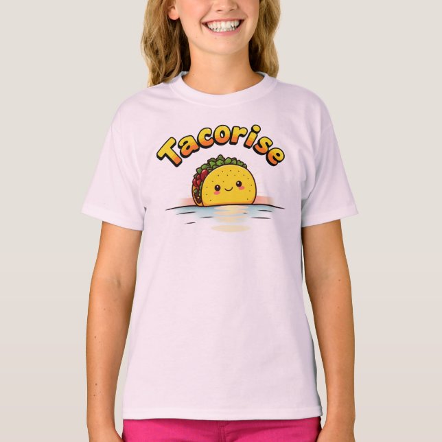 Camiseta Tacorise Adorable Kawaii Taco Cute Happy Smiling  (Frente)