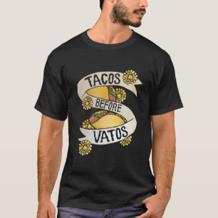 Camiseta Tacos Antes de Vatos Hoodie Funny Taco Amante Taco