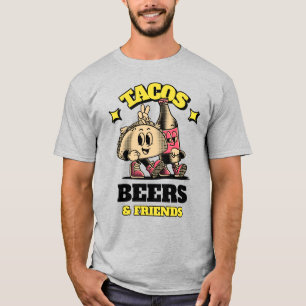 Camiseta Tacos, cervejas e amigos