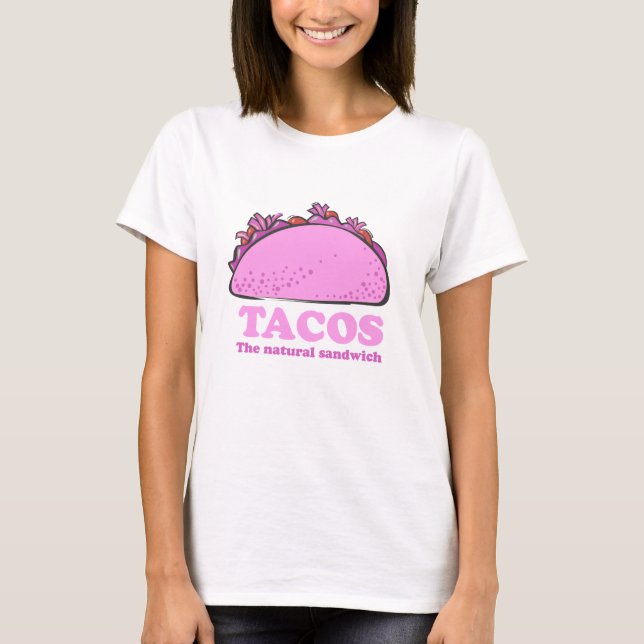 CAMISETA TACOS COR-DE-ROSA (Frente)