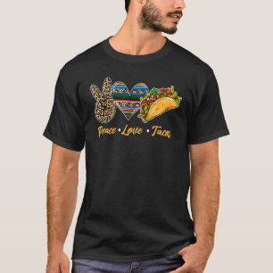 Camiseta Tacos de amor à paz e bonitos Tacos Cute Taco Terç