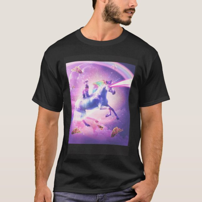 Camiseta Tacos De Laser Unicórn E Arco-Íris (Frente)