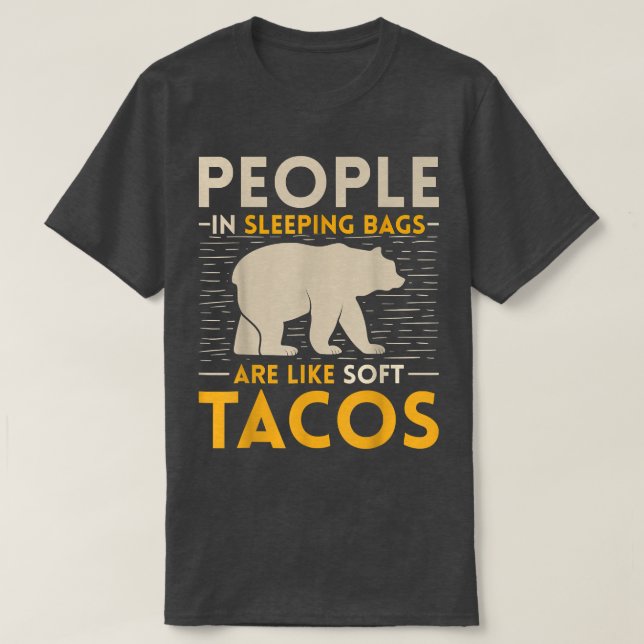 Camiseta Tacos de Urso Engraçados Dormindo (Frente do Design)