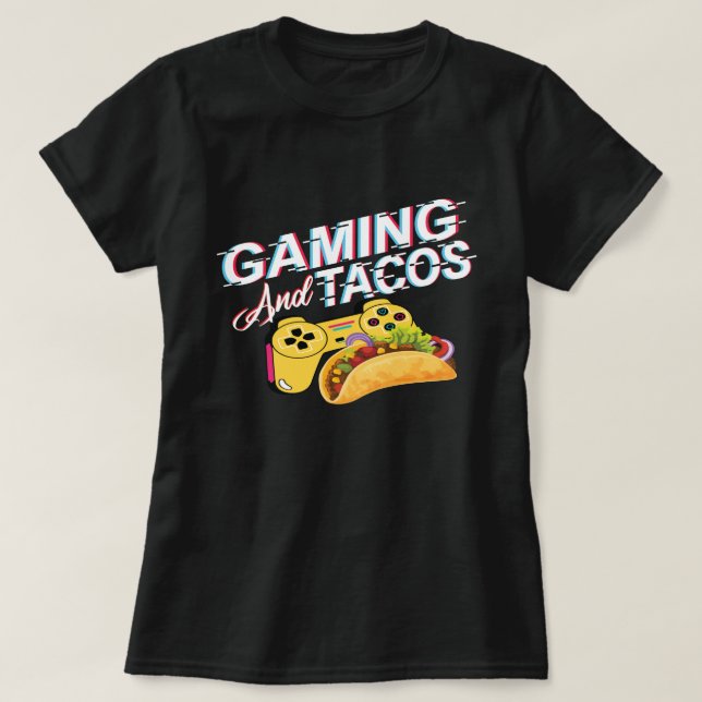 Camiseta Tacos Diversão de Jogos e presentes Quirky para Jo (Frente do Design)