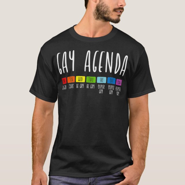 Camiseta Tacos do Orgulho LGBT da Agenda de gay (Frente)