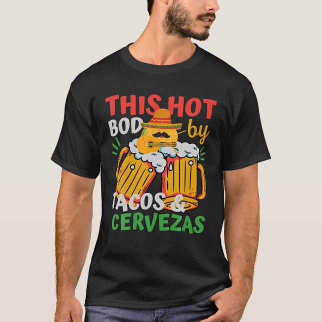 Camiseta Tacos E Cerveza Cinco De Mayo, Abelhas De Violão M (Frente)