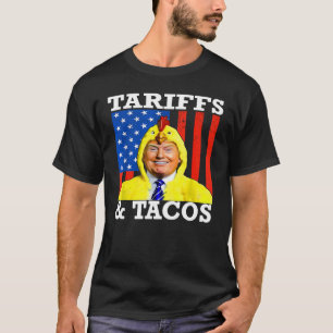 Camiseta Tacos e Tarifas Patriótico Trump  Humor da Guerra 