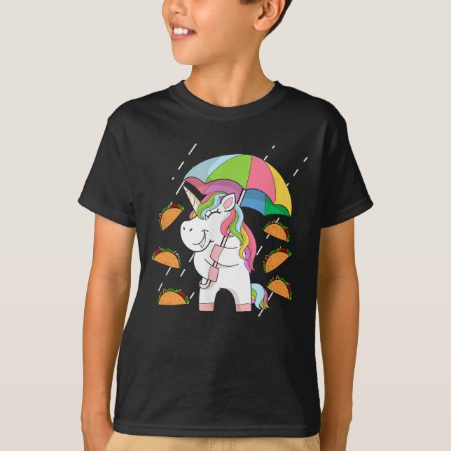 Camiseta Tacos em chuva Unicorn 5 de maio mexicano (Frente)