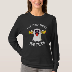 Camiseta Tacos Estou aqui pela Comida mexicana dos Tacos