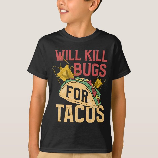 Camiseta Tacos Extermina Tacos Finais Engraçados De Control (Frente)