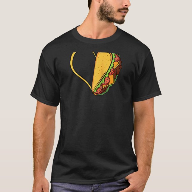Camiseta Tacos Heart Mexicano Dish Street Comida Chili Taqu (Frente)