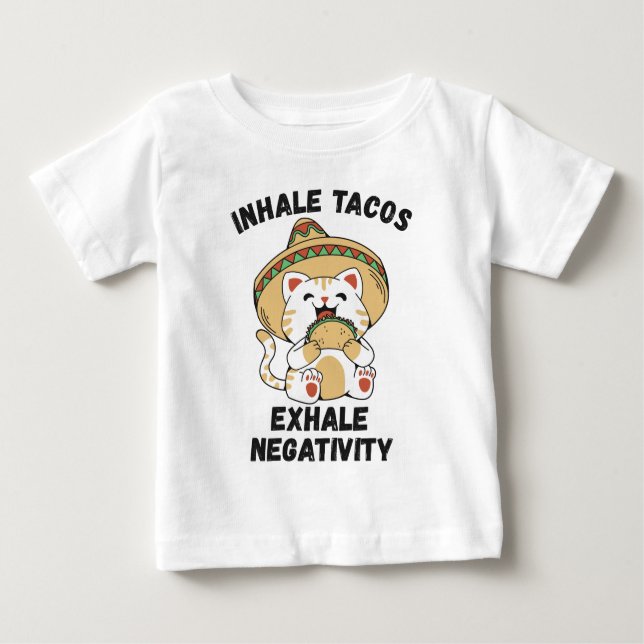 Camiseta Tacos inalados exalam negatividade (Frente)