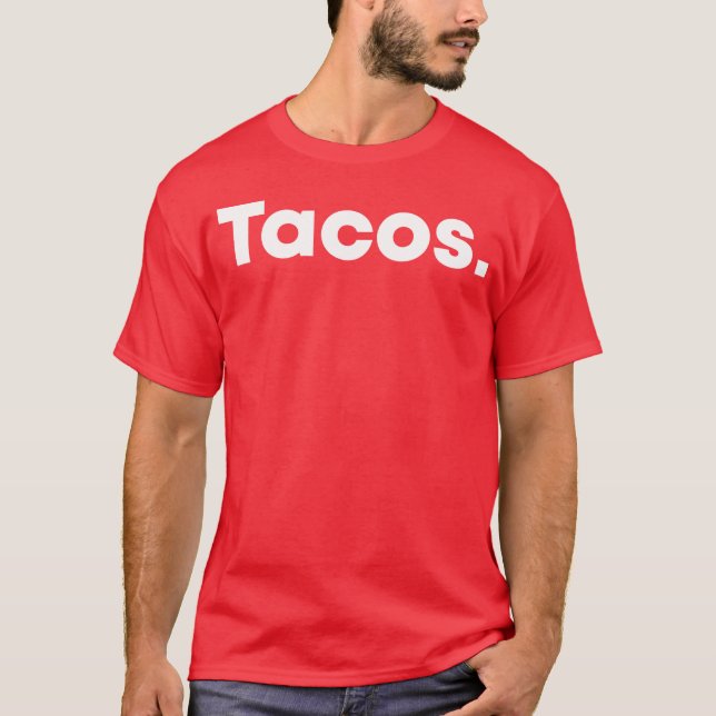 Camiseta Tacos Meican Food Lovers minimalistic white tet gi (Frente)