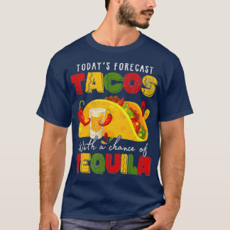 Camiseta Tacos Previstos Hoje com Possibilidade De Tequila 