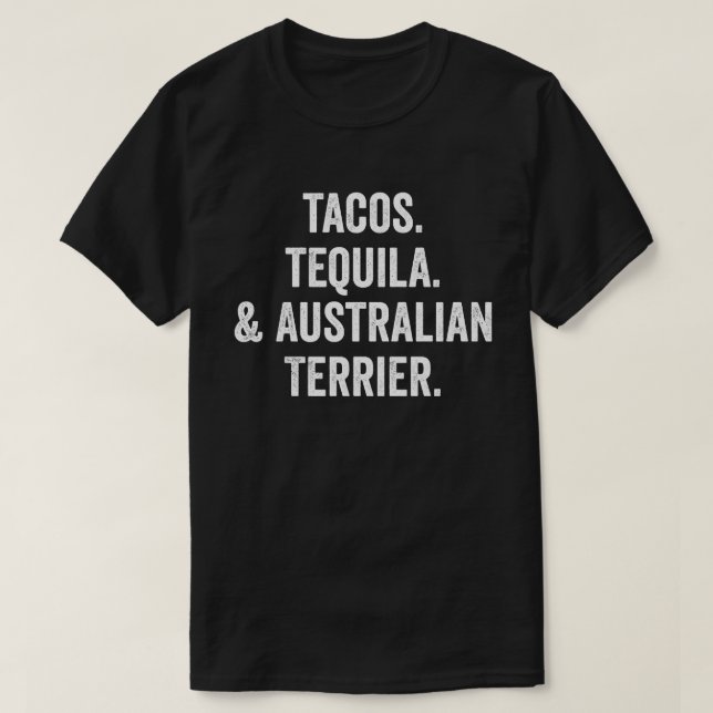 Camiseta Tacos Tequila E Australian Terrier (Frente do Design)