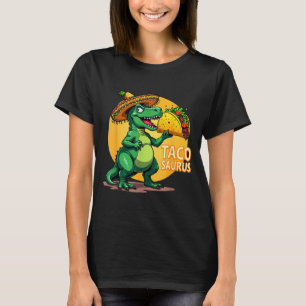 Camiseta Tacosaurus cinco de maio festa t-rex chapéu