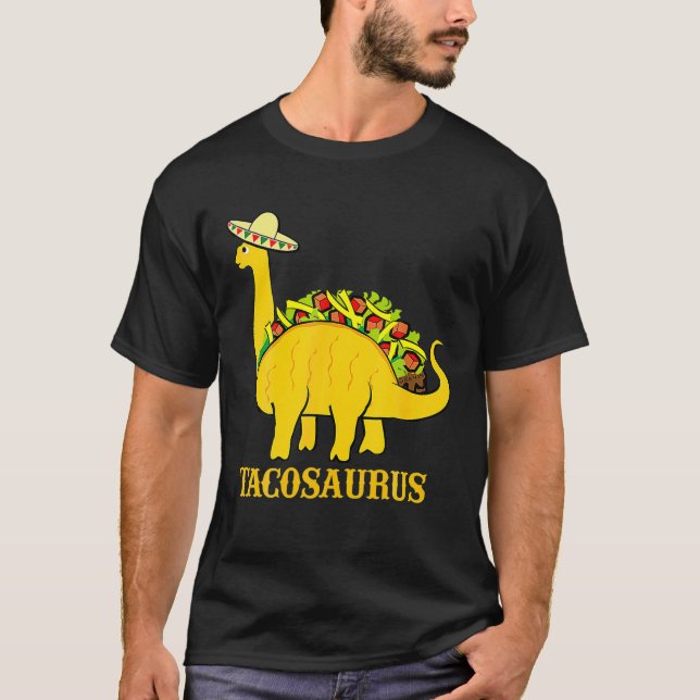 Camiseta Tacosaurus Cinco De Mayo Engraçado Taco Dinossaur  (Frente)