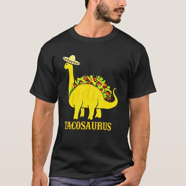 Camiseta Tacosaurus Cinco De Mayo Funny Taco Dinossauro 1 (Frente)